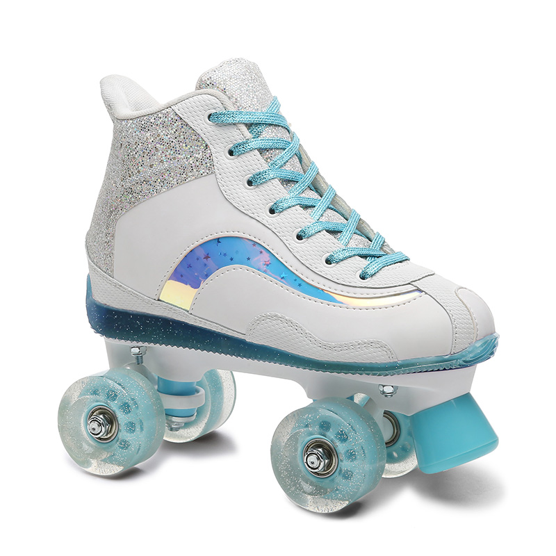 Privat Mold Disco Læder Kvinder Quad Roller Skate